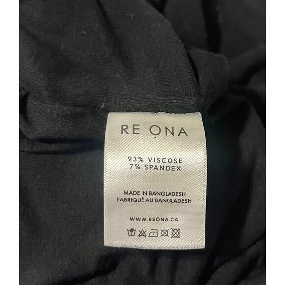 Re Ona Signature Short Sleeves T-Shirt in Black Women's M Slightly Cropped - Picture 5 of 7